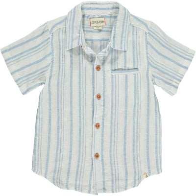 Maui Blue/Cream Stripe Woven Shirt