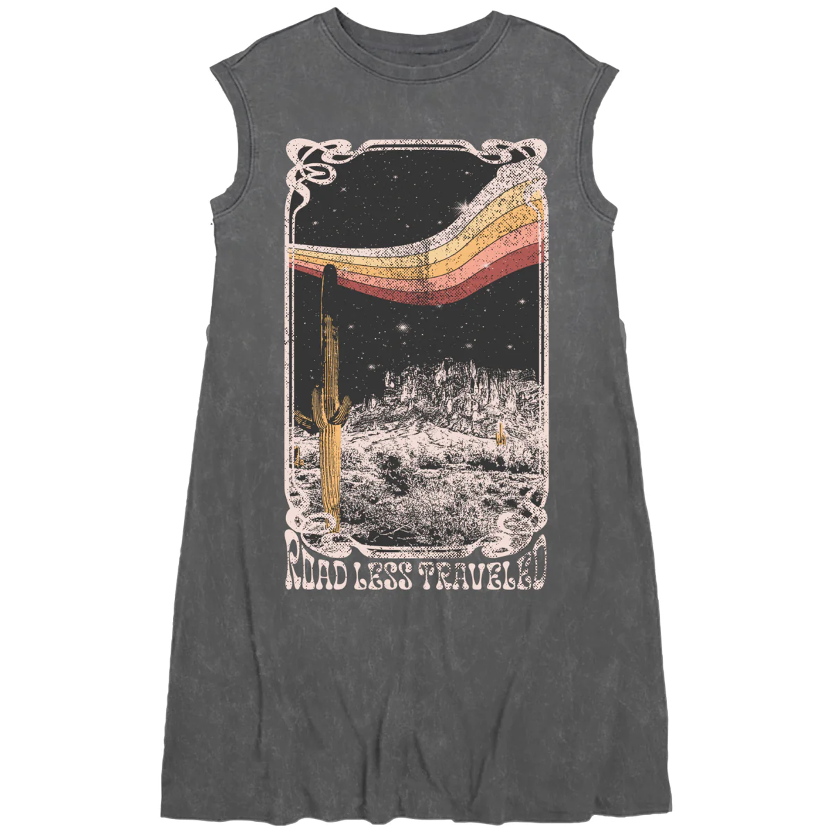 Road Less Traveled Muscle Tank Dress / Mineral Black