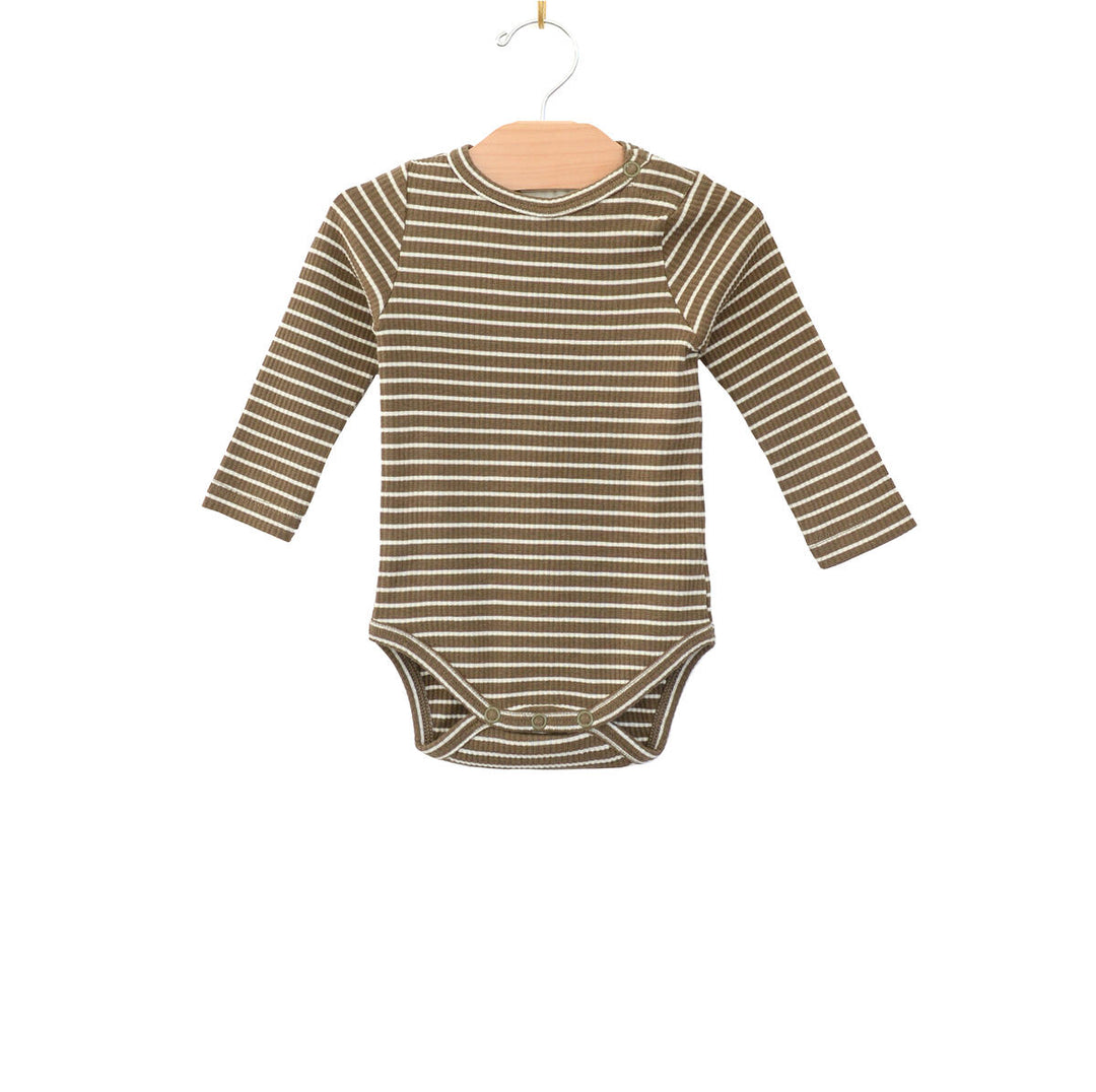 Olive Stripe Organic Bodysuit