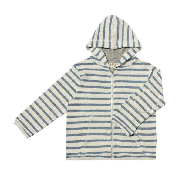 CORNWALL BLUE/WHITE STRIPE TERRY ZIP-UP