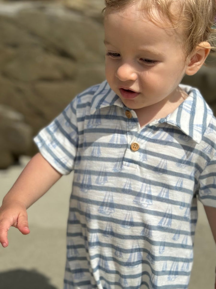 Drift Sailboat Jersey Romper