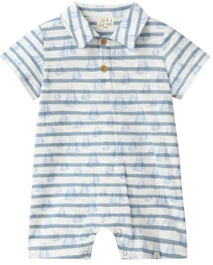 Drift Sailboat Jersey Romper