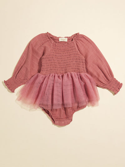 Bridal Rose - Long Sleeve L/S  Smocked Tutu Bubble