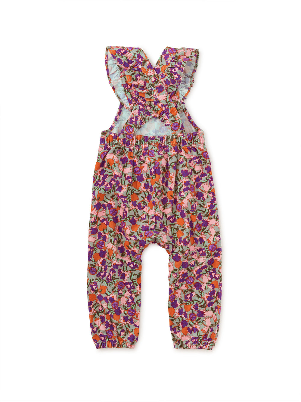 Corduroy Ruffle Baby Overalls | Royal Pomegranate Floral