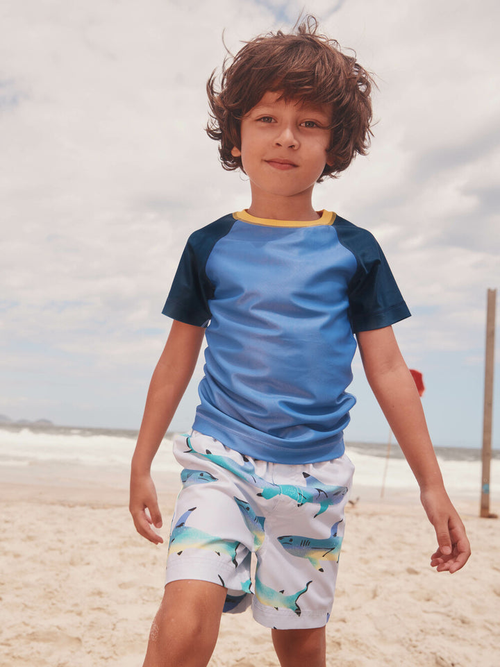 Mid-Length Swim Trunks / Painted Sharks