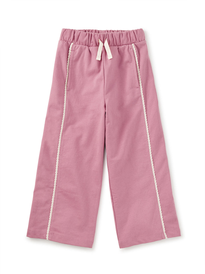 Lace Trim Track Pants/Hydrangea