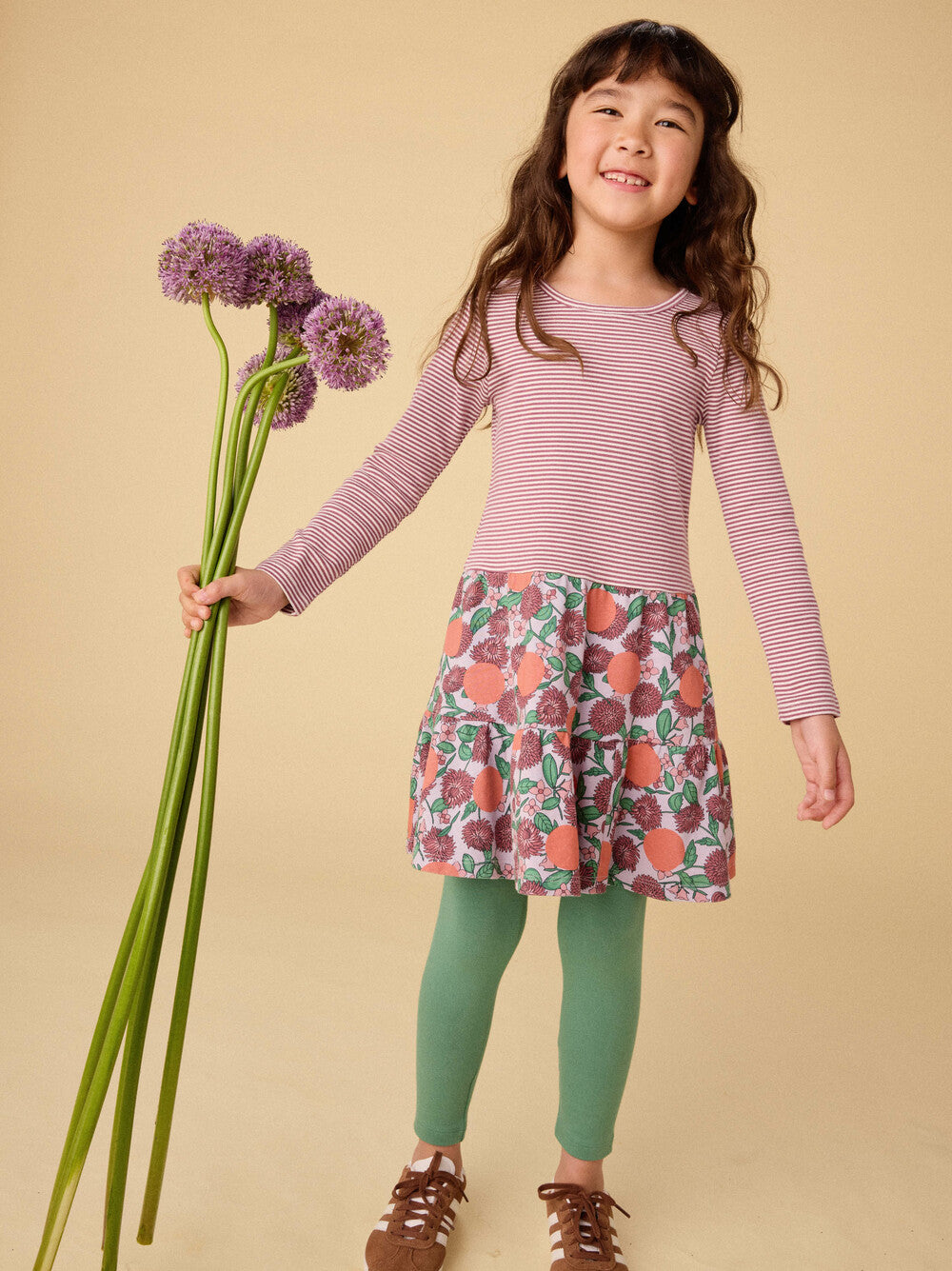 Persimmon Floral Skirted Twirl Dress