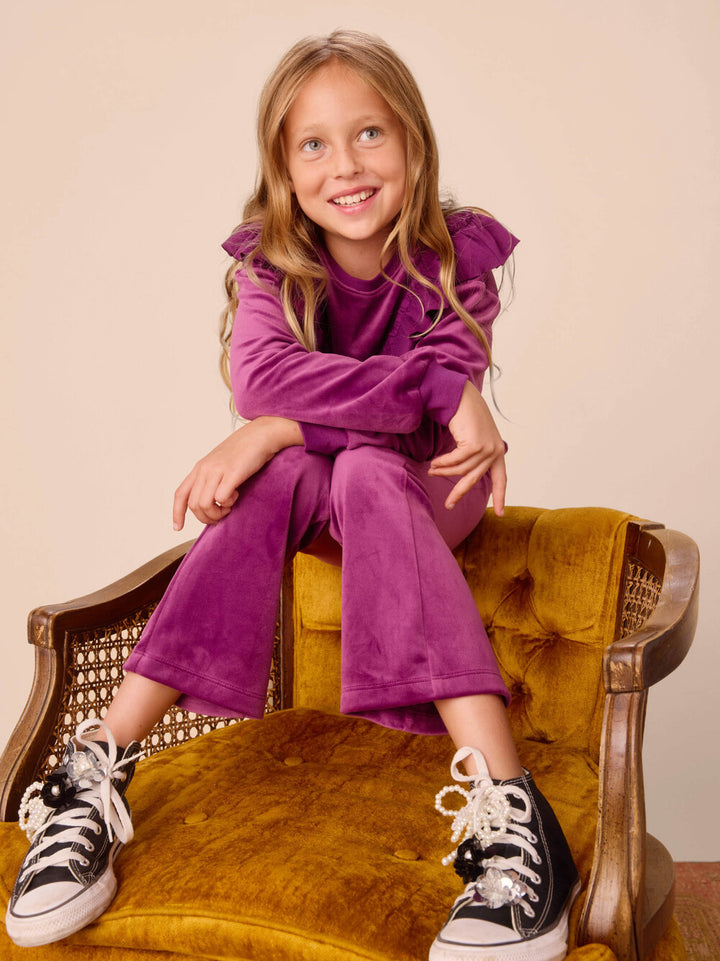Very Velour Flare Pants| Cosmic Berry