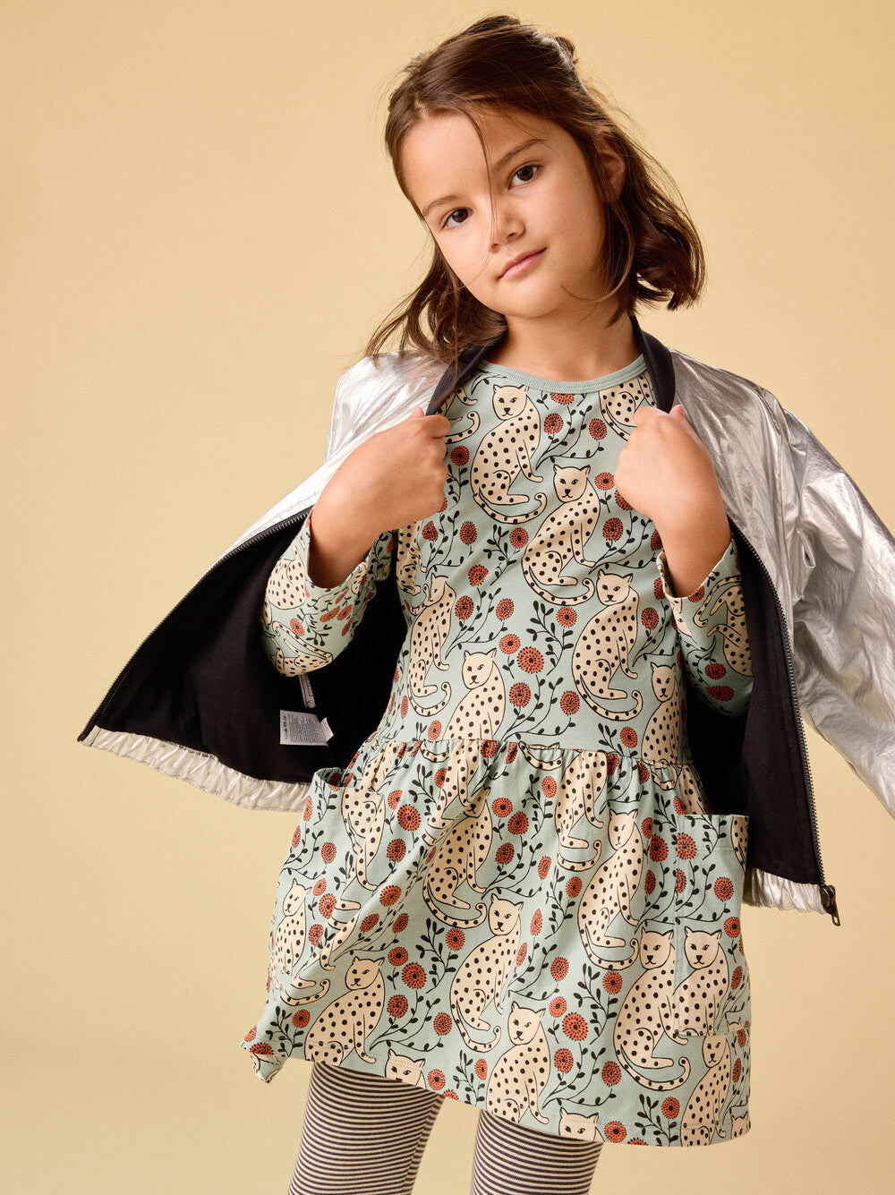 Leopard Floral Pocket Dress