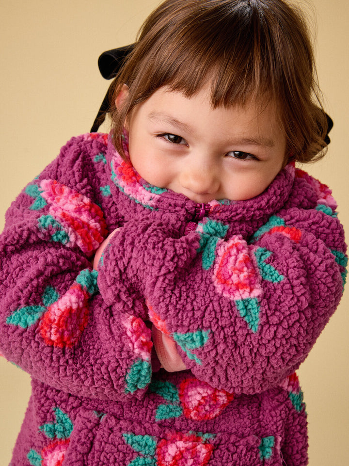 Teddy Pullover Fleece in Painted Rose