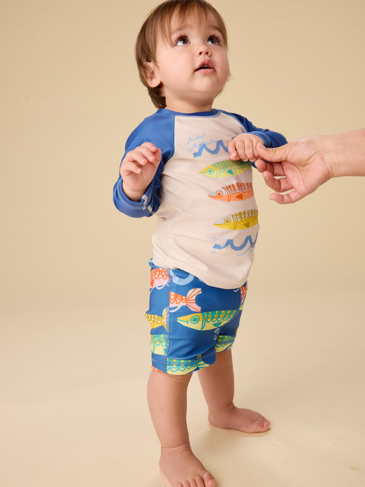 Rash Guard Baby Swim Set|Chalk