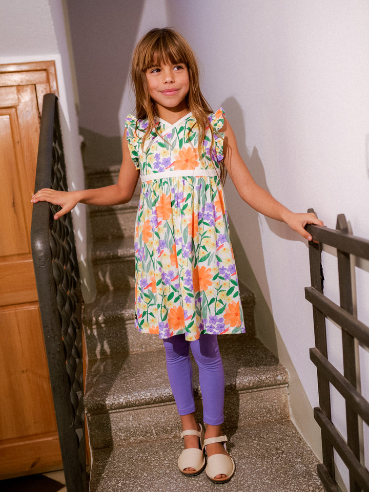 Wrap Neck Dress Watercolor Floral