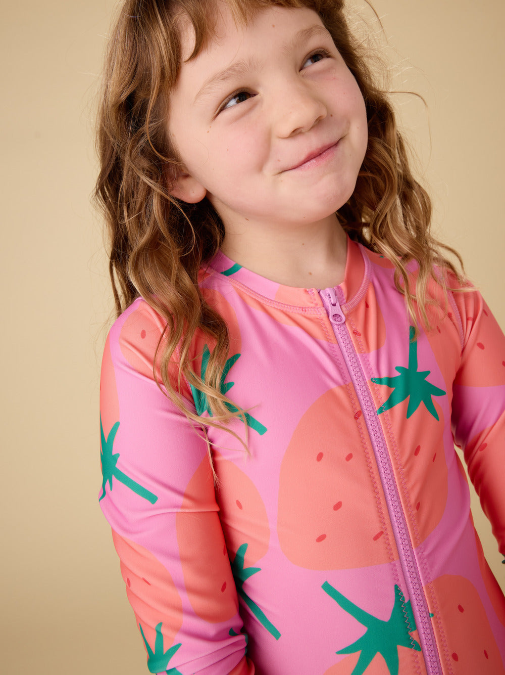 Fresas Long Sleeve One-Piece Swimsuit