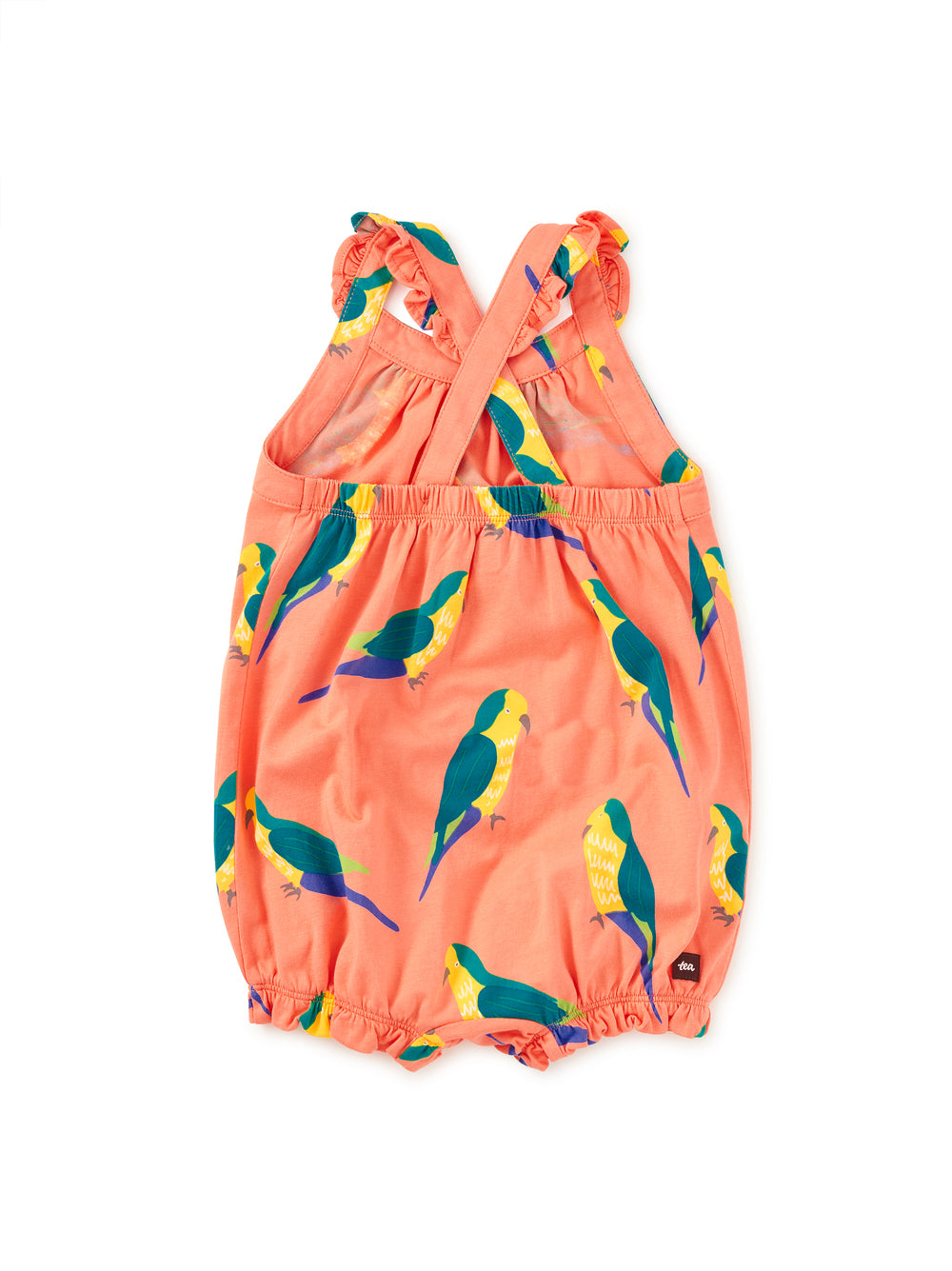 Cross-Back Baby Romper Monk Parakeet