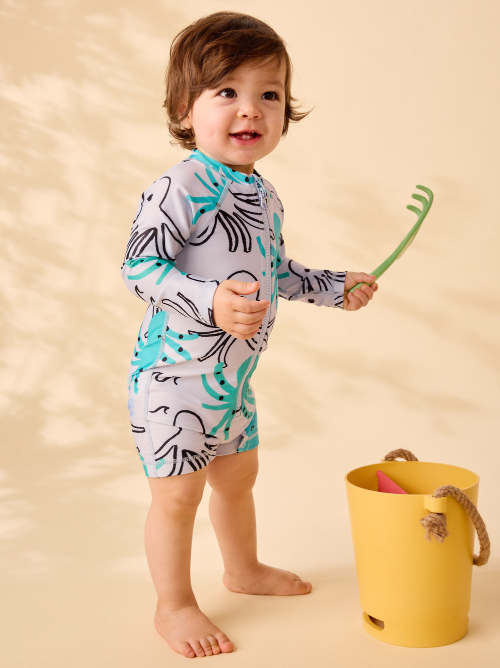 Rash Guard Baby Swimsuit-Sketched Octopus