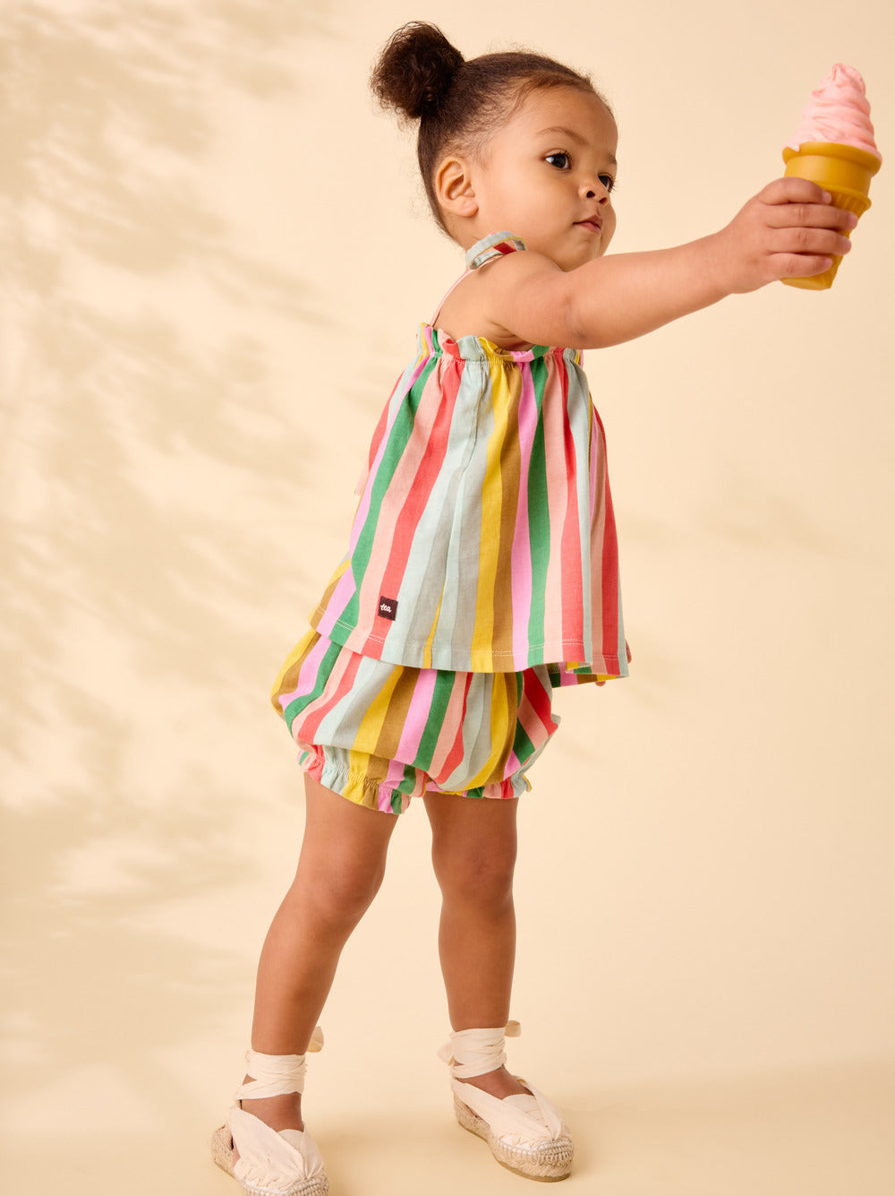 Tie Shoulder Baby Set|San Sebastian Stripe