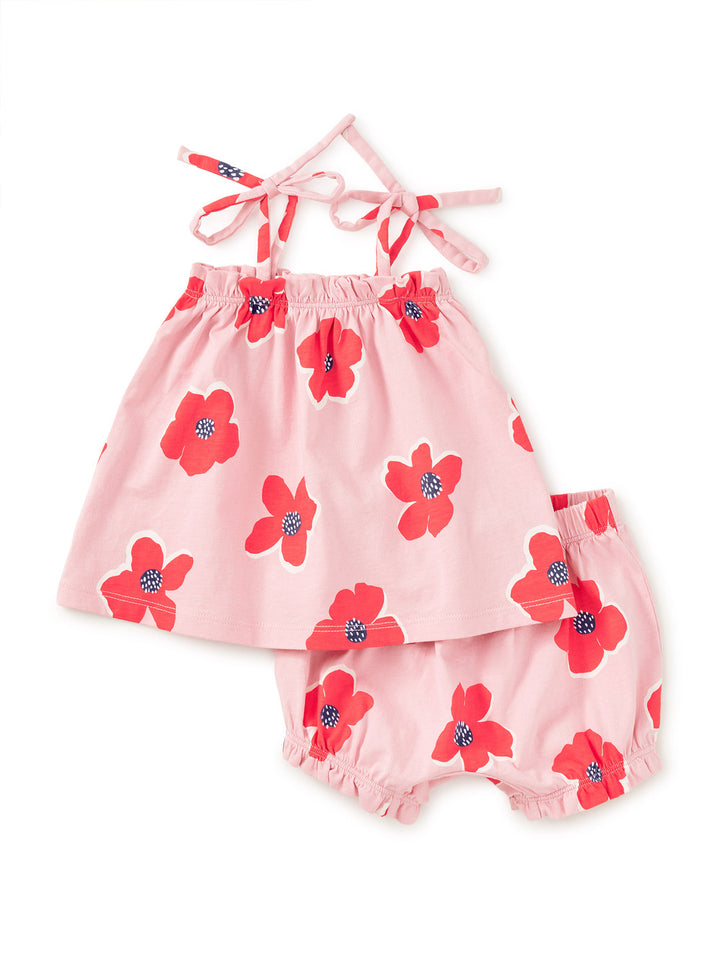 Tie Shoulder Baby Set|Rock Floral