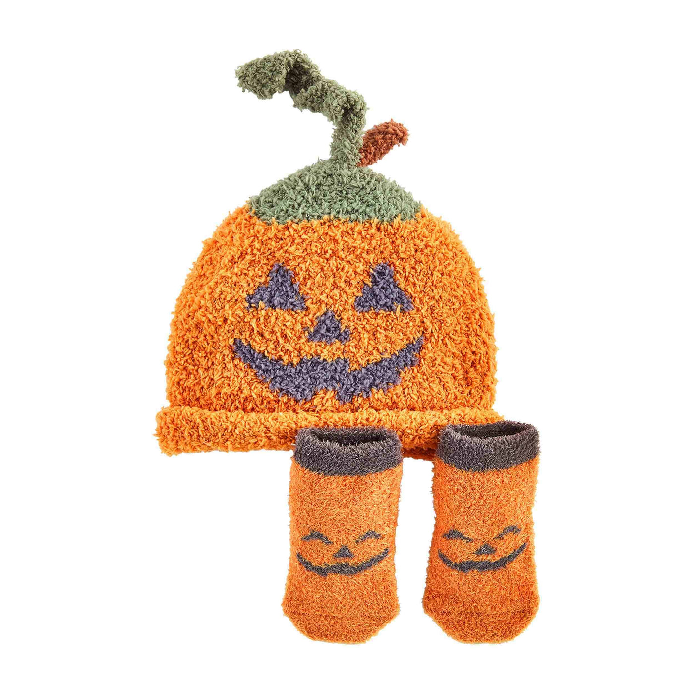 Chenille Pumpkin Hat & Socks