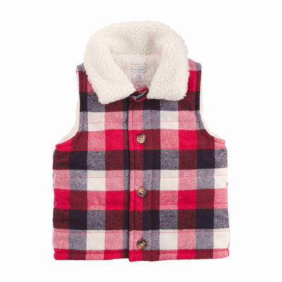 Quilted Buffalo Plaid Boys Vest
