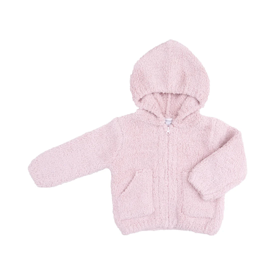 Chenille  Hooded Jacket  Blush
