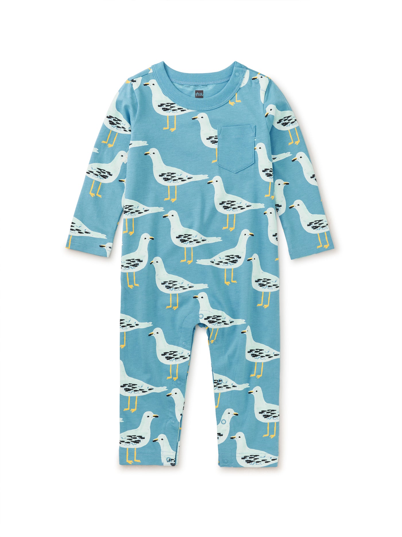 LS Pocket Baby Romper / Seagulls