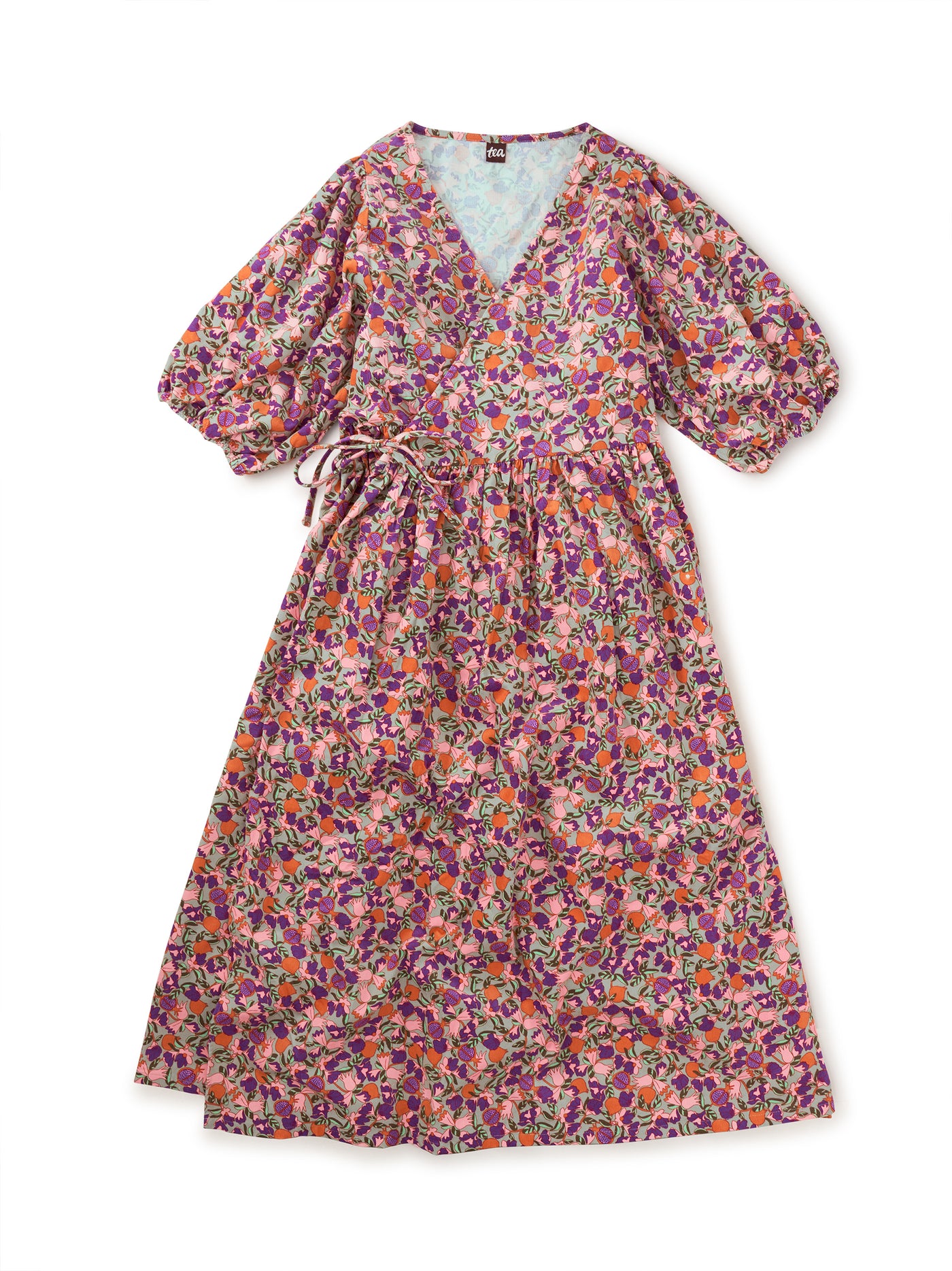 Adult Tie Wrap Dress | Royal Pomegranate Floral