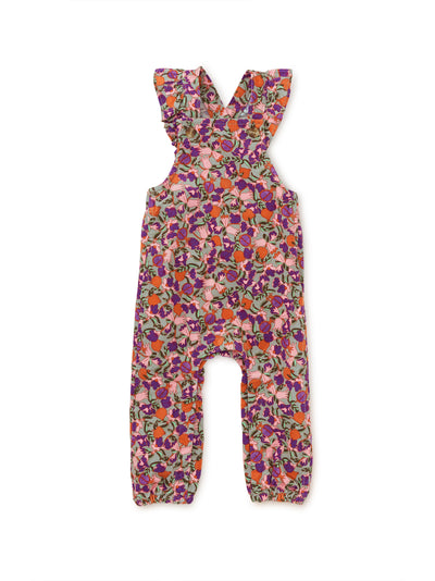 Corduroy Ruffle Baby Overalls | Royal Pomegranate Floral