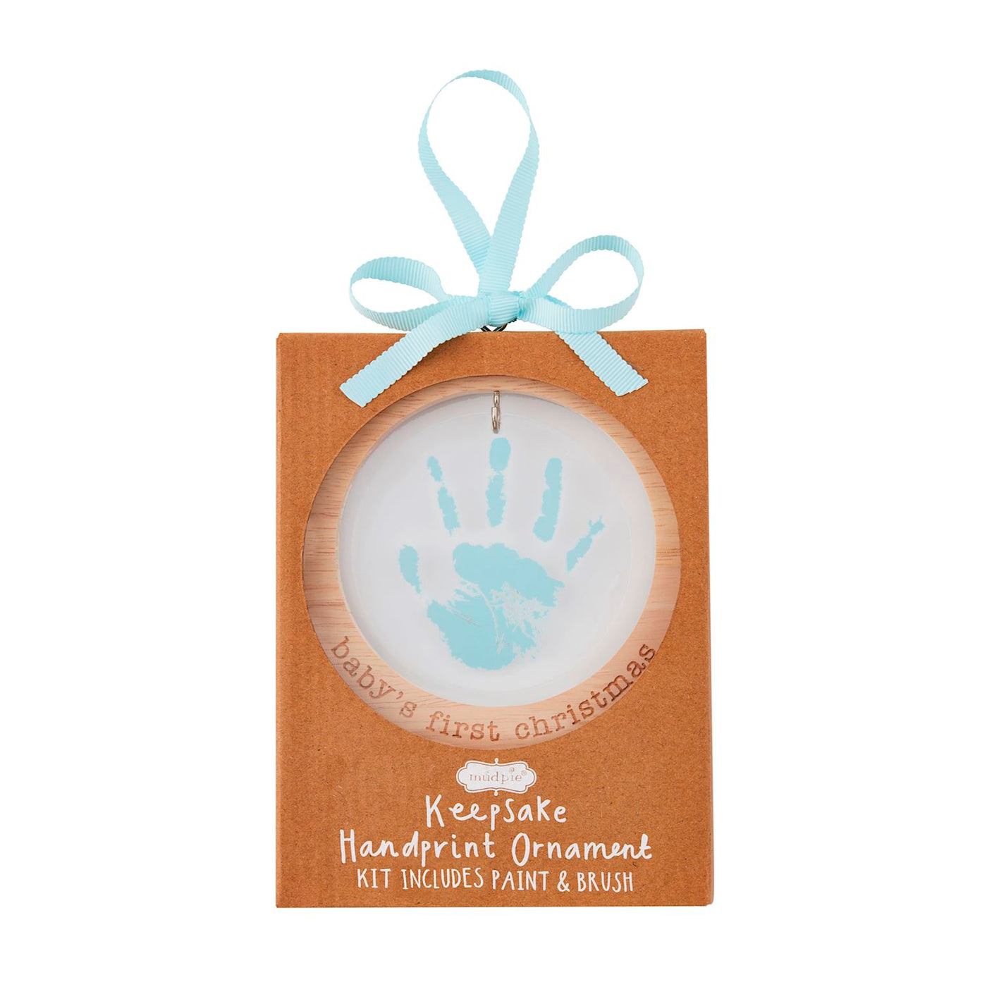 Blue Acrylic Handprint Ornament