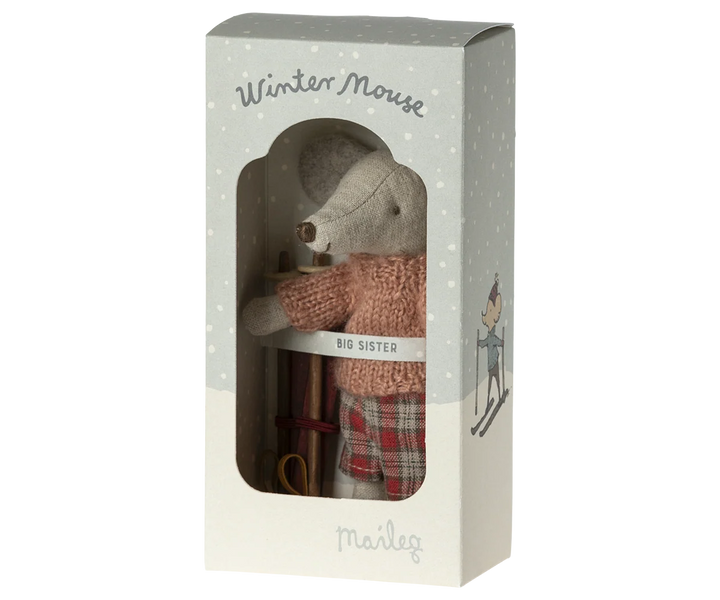 Winter mouse with ski set, Big sister