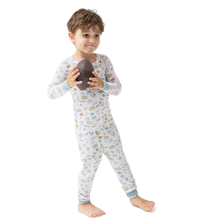 Football Check  Long Sleeve Loungewear Set