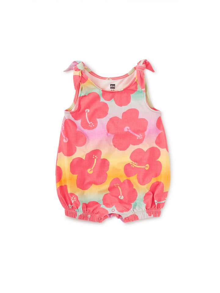 Tie Shoulder Baby Romper/Hibiscus