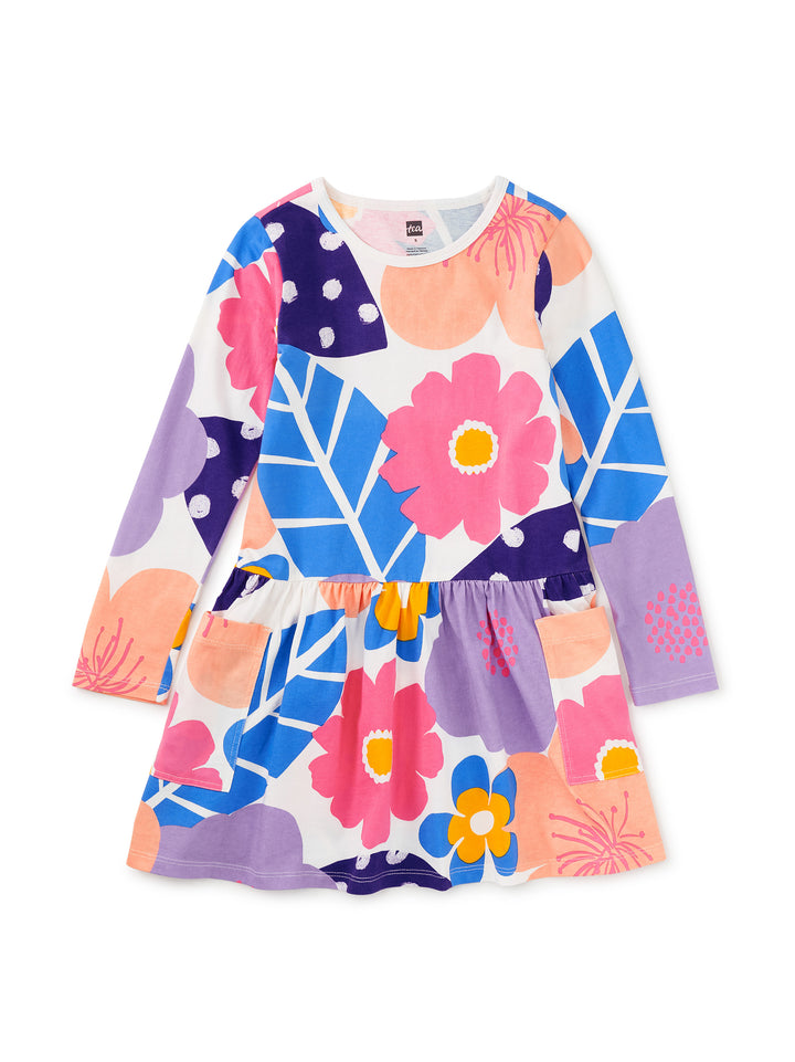 Long Sleeve Pocket Dress/Cherry Blossoms