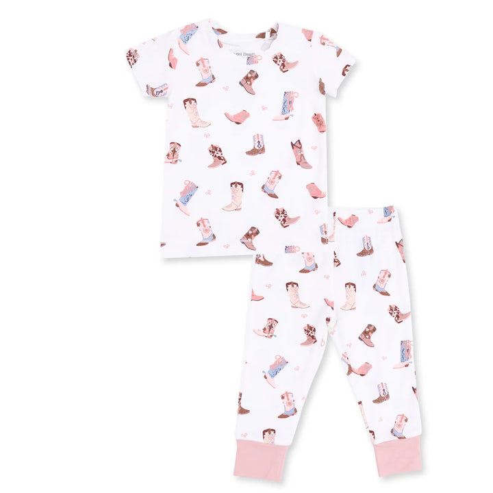 Buckarette Boots  Short Sleeve Loungewear Set