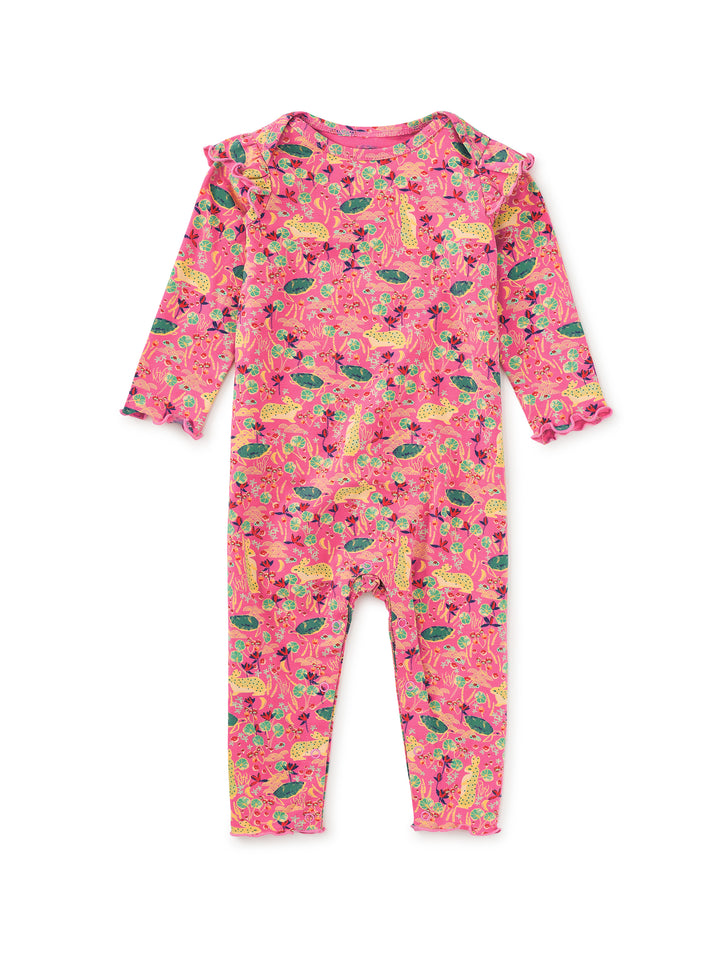 Ruffle Shoulder Romper/Rabbit & Turtle