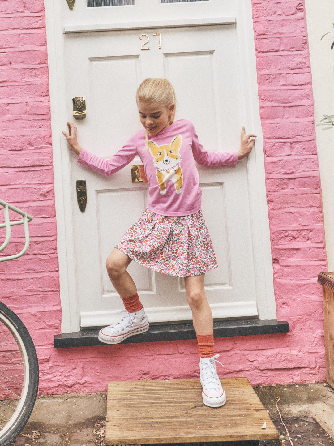 Pleated Jersey Skirt-Somerset Meadow