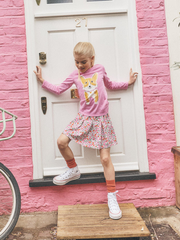 Pleated Jersey Skirt-Somerset Meadow