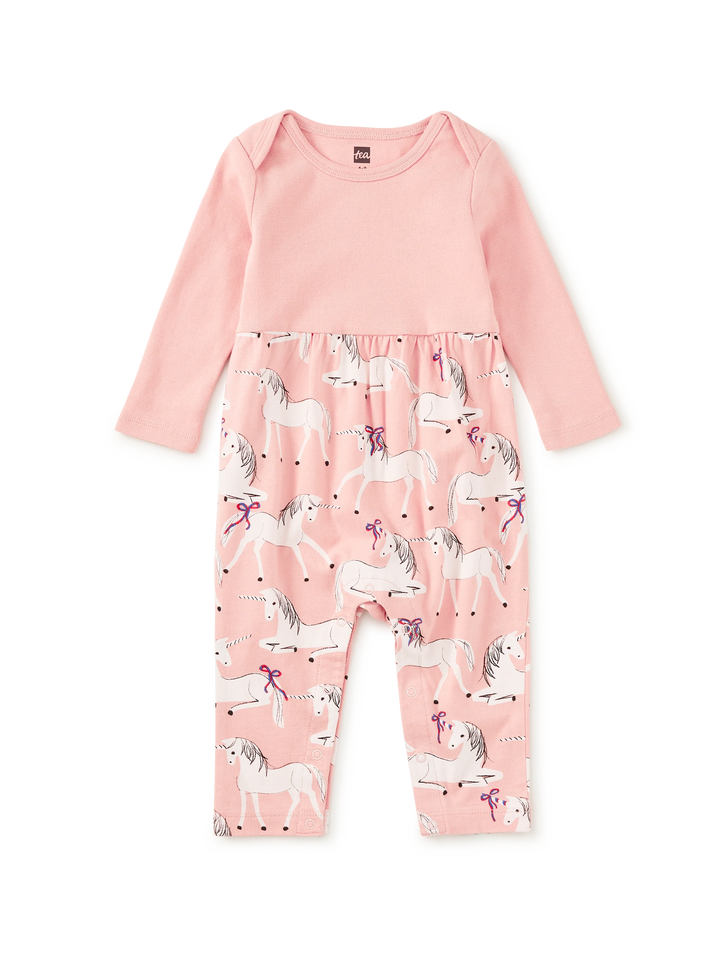 Print Mix Baby Romper/Unicorns