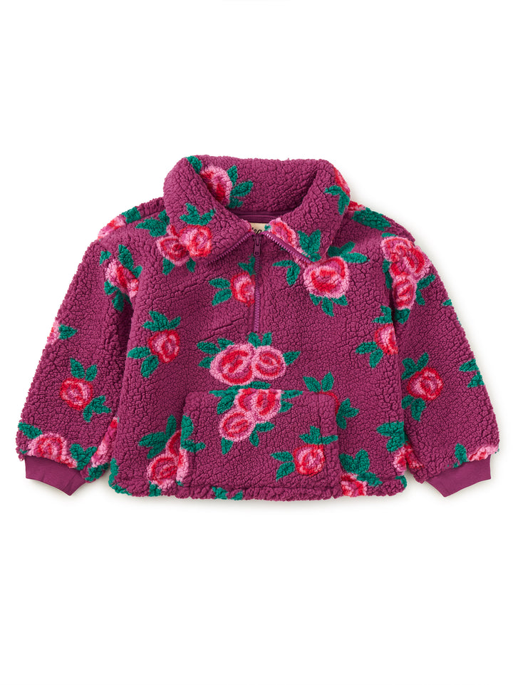 Teddy Pullover Fleece in Painted Rose