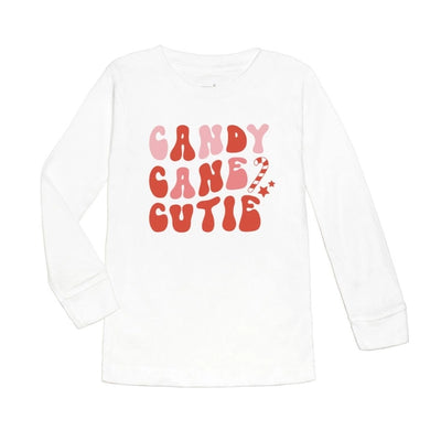 Candy Cane Cutie LS Tee | White