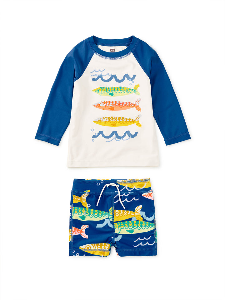 Rash Guard Baby Swim Set|Chalk
