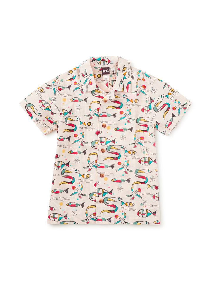 Printed Camp Shirt-Mar de Miro