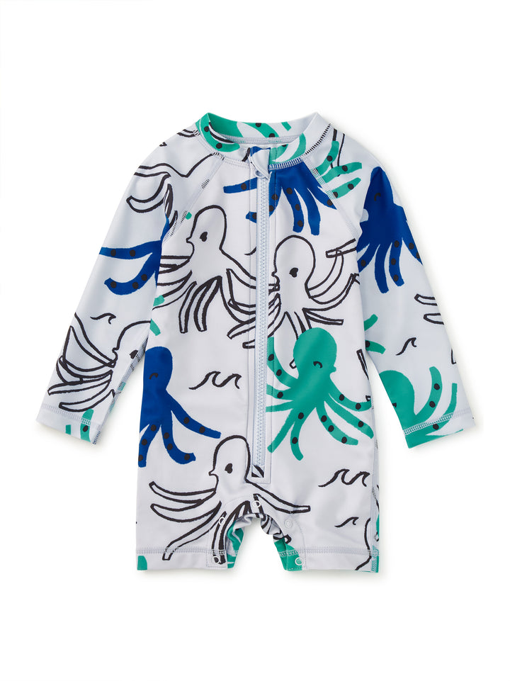 Rash Guard Baby Swimsuit-Sketched Octopus