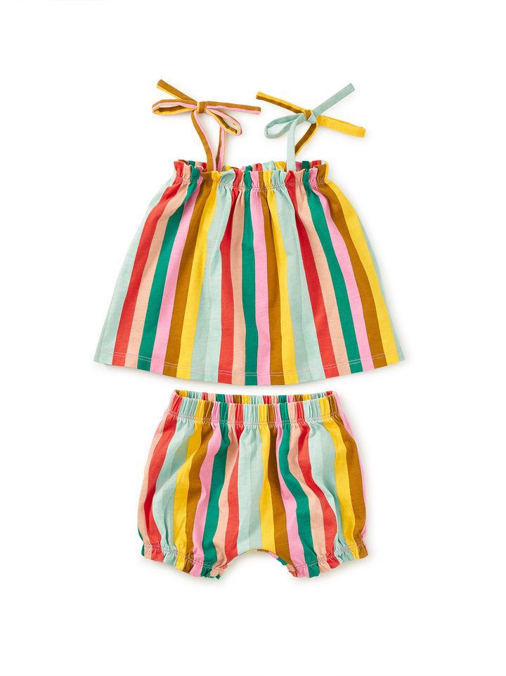 Tie Shoulder Baby Set|San Sebastian Stripe