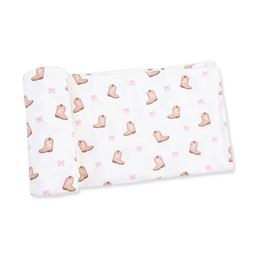Mini Cowgirl Boots  Swaddle Blanket