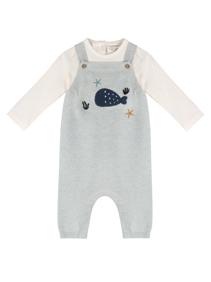 Whale/Dino Embroidered Romper Set