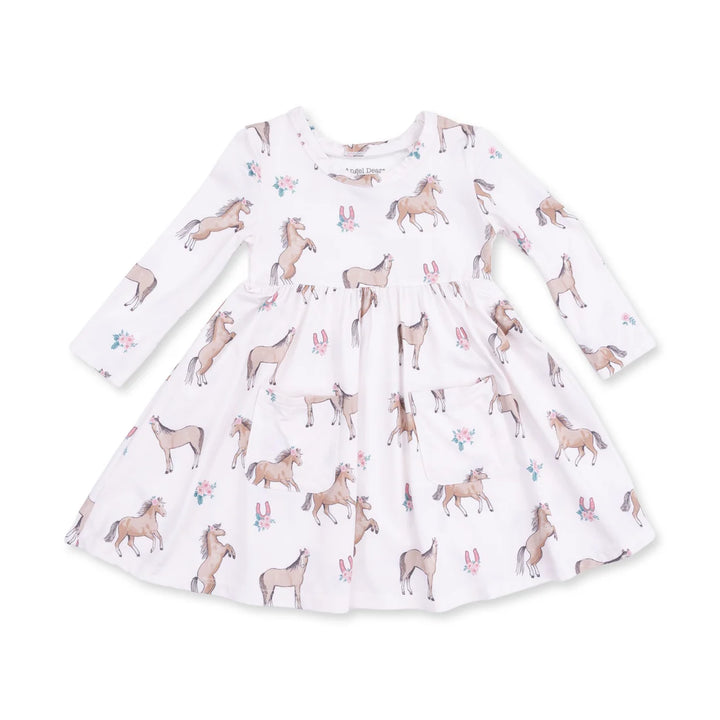 I Love Horses  Twirly Long Sleeve Dress