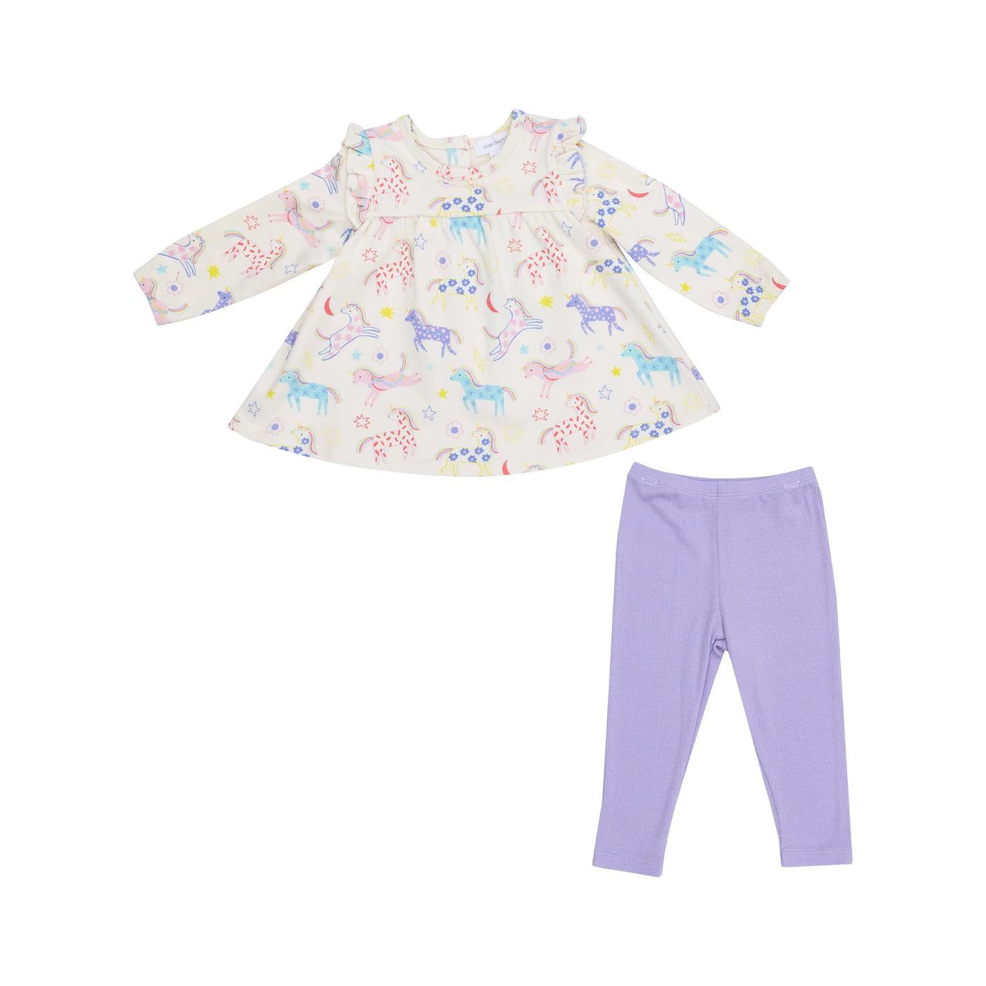 Fun Unicorns - Ruffle Top  Tunic & Rib Legging