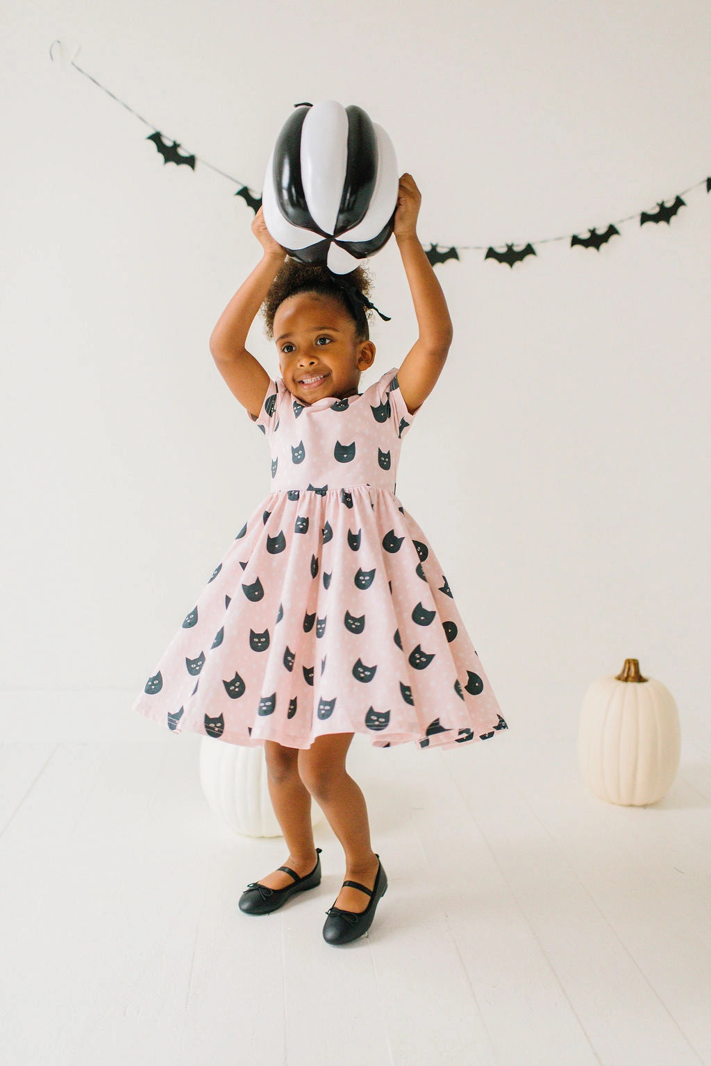 Puff Dress in Black Cat