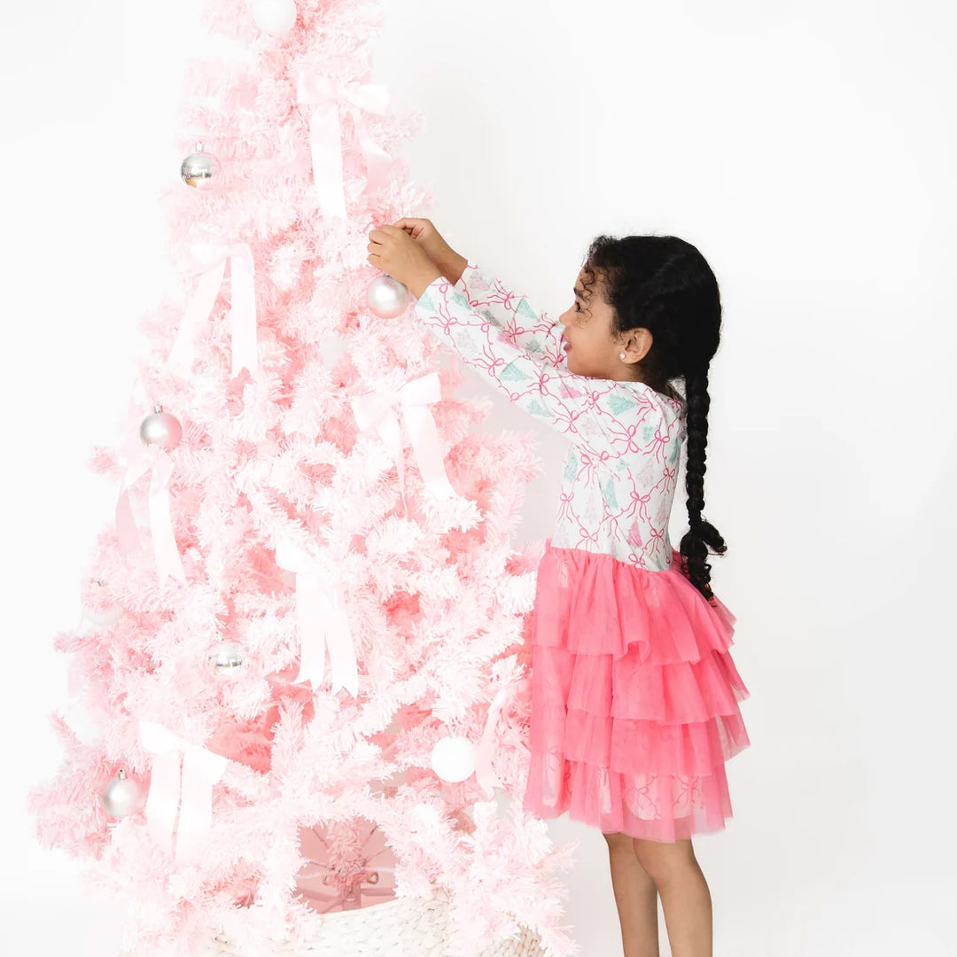 Bow Trellis Tree  Twirly Long Sleeve Tutu Dress and Cartwheel Short