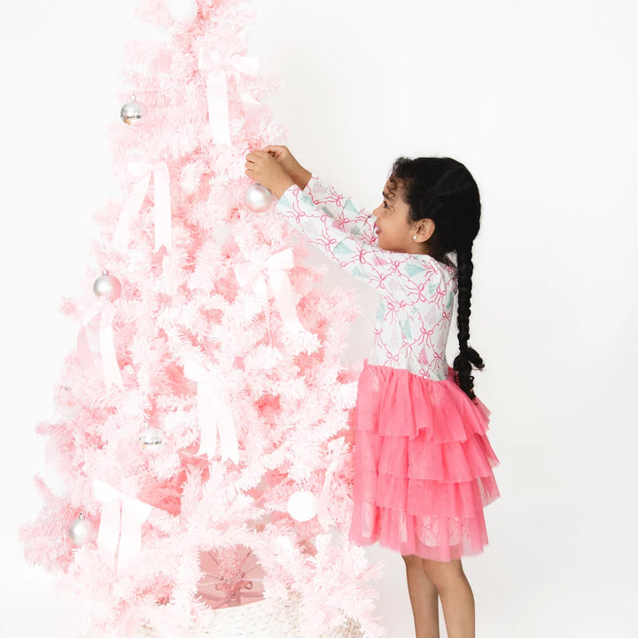 Bow Trellis Tree  Twirly Long Sleeve Tutu Dress and Cartwheel Short